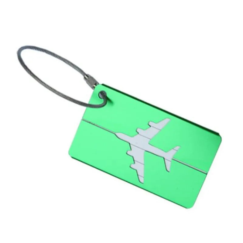 Aluminium Suitcase Luggage Tag wAirplane Art | Travel Bag Identifier Encompass RL