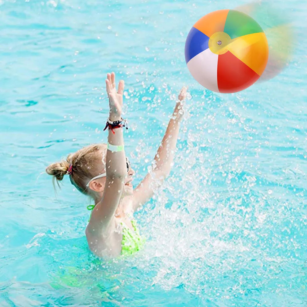 Vibrant Inflatable Beach Ball | Colorful Water Pool Balloon Toy