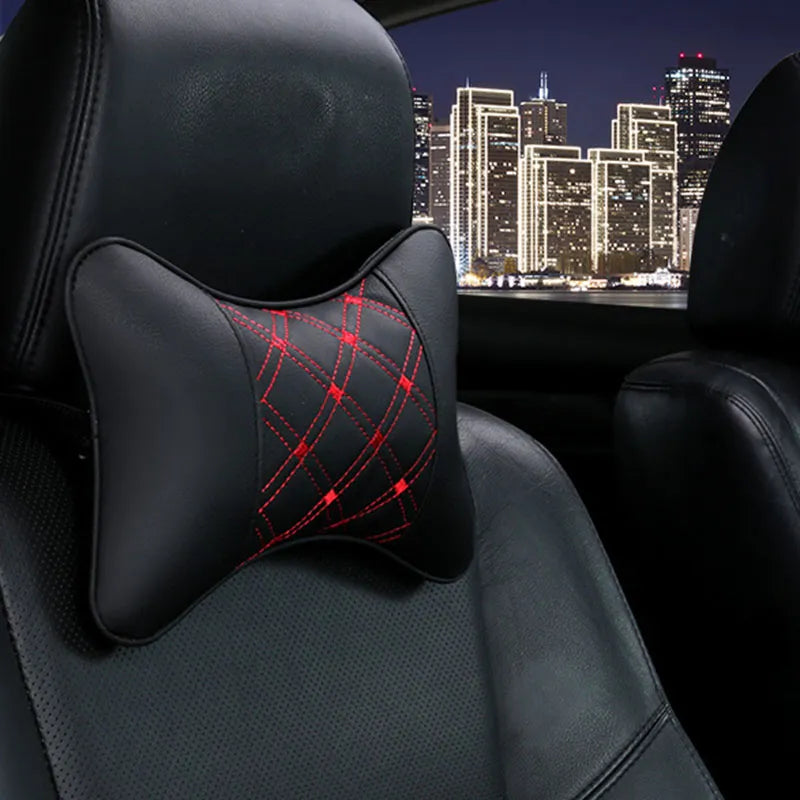 1pc Gray Memory Foam Car Headrest, Neck Pillow For Car Seat