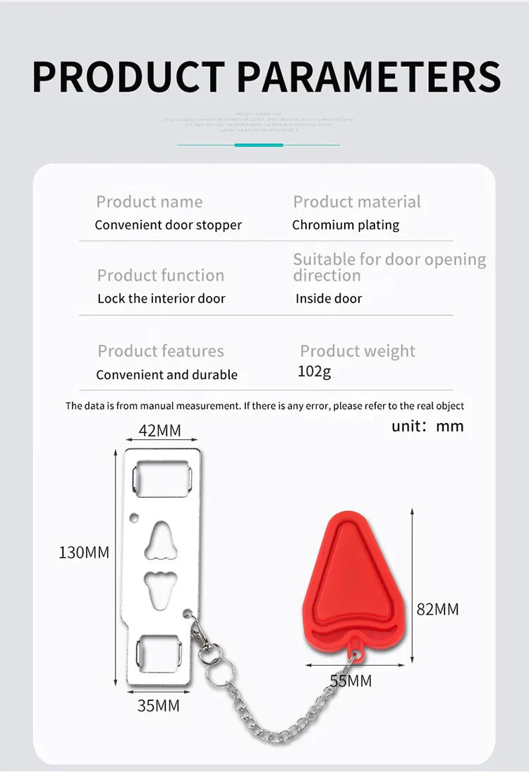 Portable Door Lock For Hotel Room Security Lock From Inside