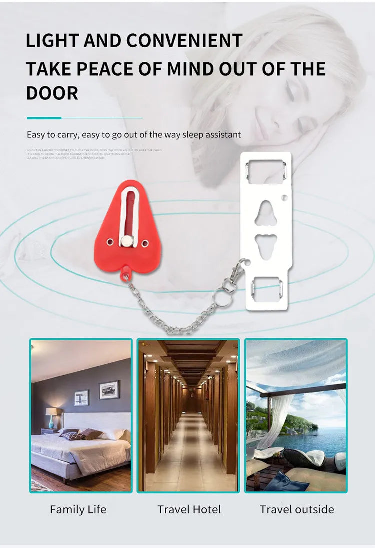 Portable Door Lock For Hotel Room Security Lock From Inside