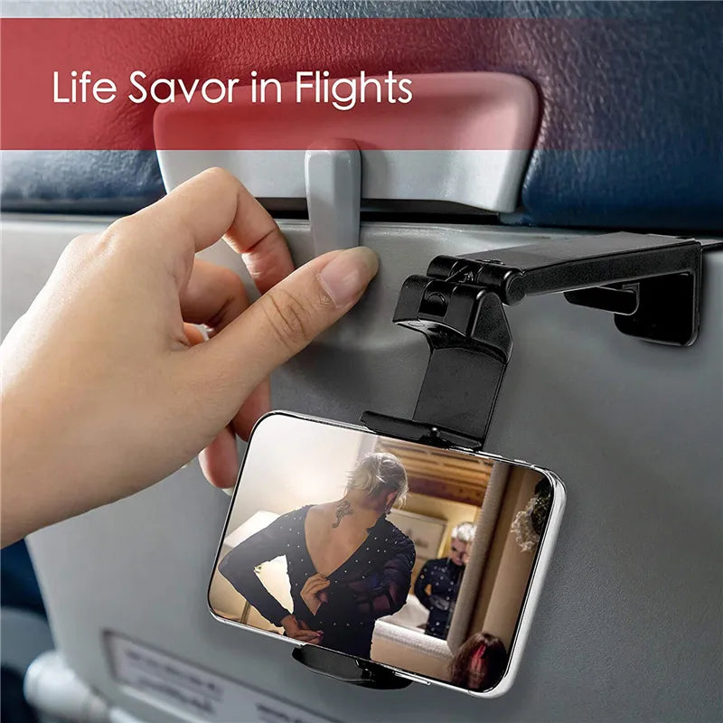 Portable Airplane Phone Holder | Adjustable Foldable Phone Stand Clamp