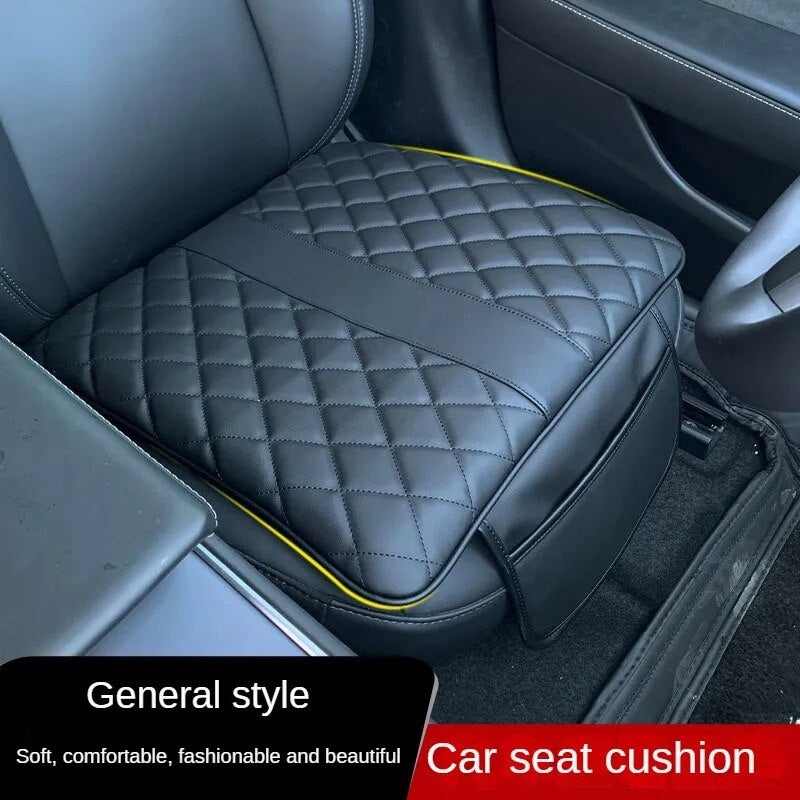 Leather Car Seat Cover with Pockets Truck Seat Cushion