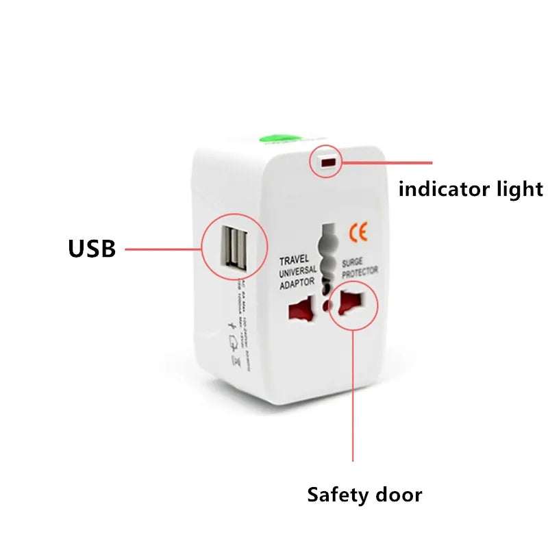 International Travel Charger with USB Ports | Plug Power Adapter