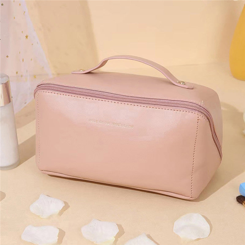 Stylish PU Leather Luxury Cosmetic Bag | Travel Toiletries Organizer