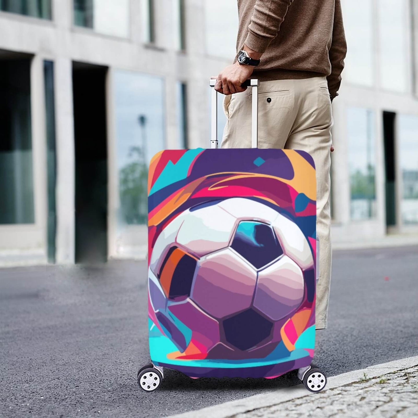 Vibrant Soccer Ball Luggage Cover | Suitcase Covers