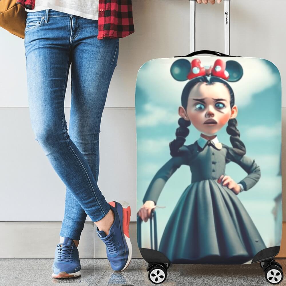 Wednesday Minnie Ears Luggage Cover | Suitcase Covers