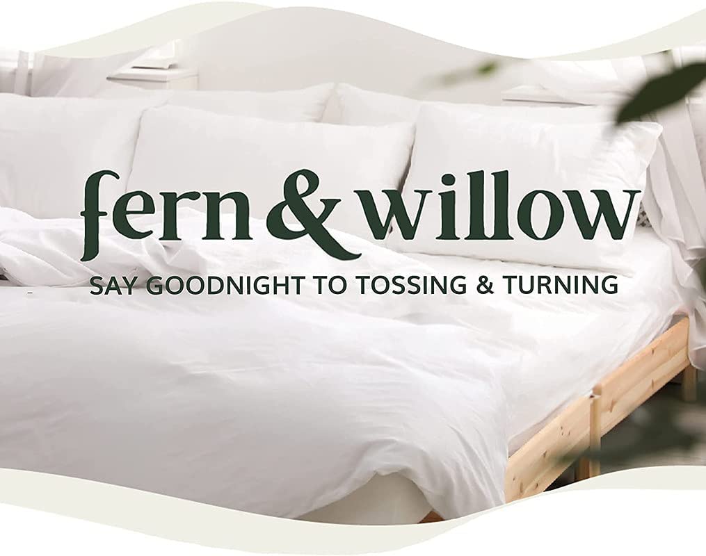Fern and Willow Pillows for Sleeping - Set of 2 Queen Size Down Alternative Pillow Set w/Luxury Plush Cooling Gel for Side, Back & Stomach Sleepers