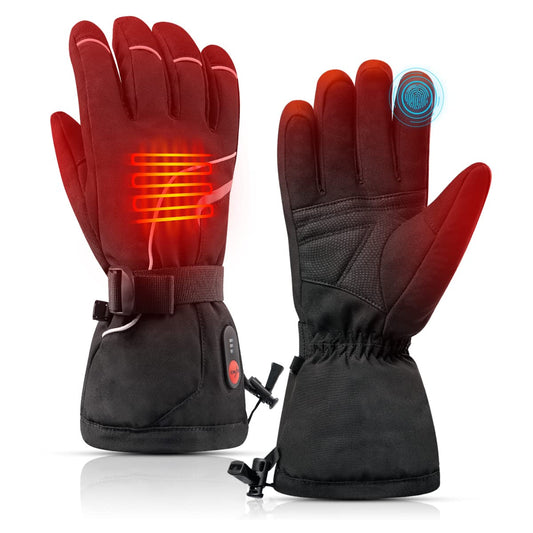 Heated Gloves for Men Women, Outstanding Touchscreen Functional Hand Warmers with 3-Levels Heat Control, Upgraded 7.4v 2200mAh Rechargeable Batteries for Winter Skiing, Camping (Black, Medium)