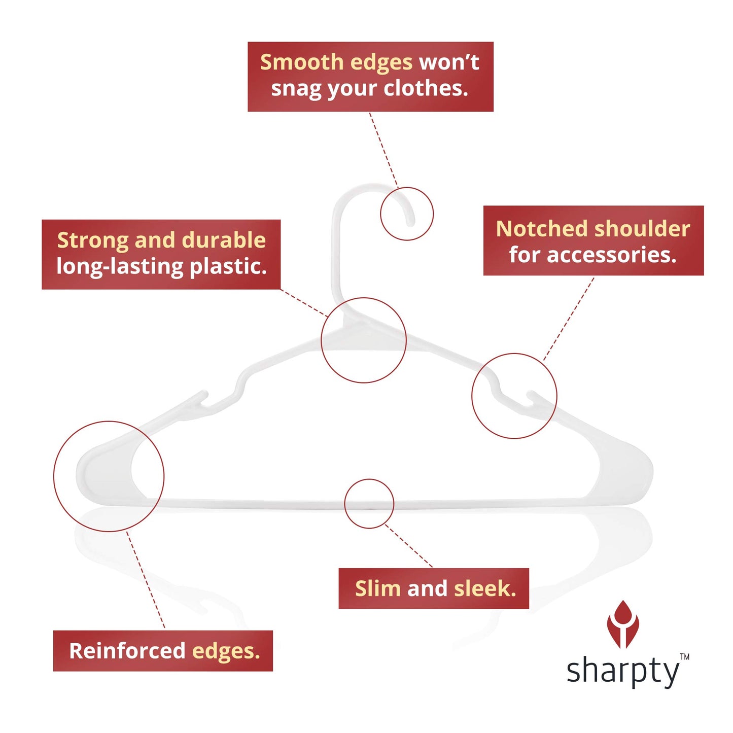 White Plastic Clothes Hangers Sharpty