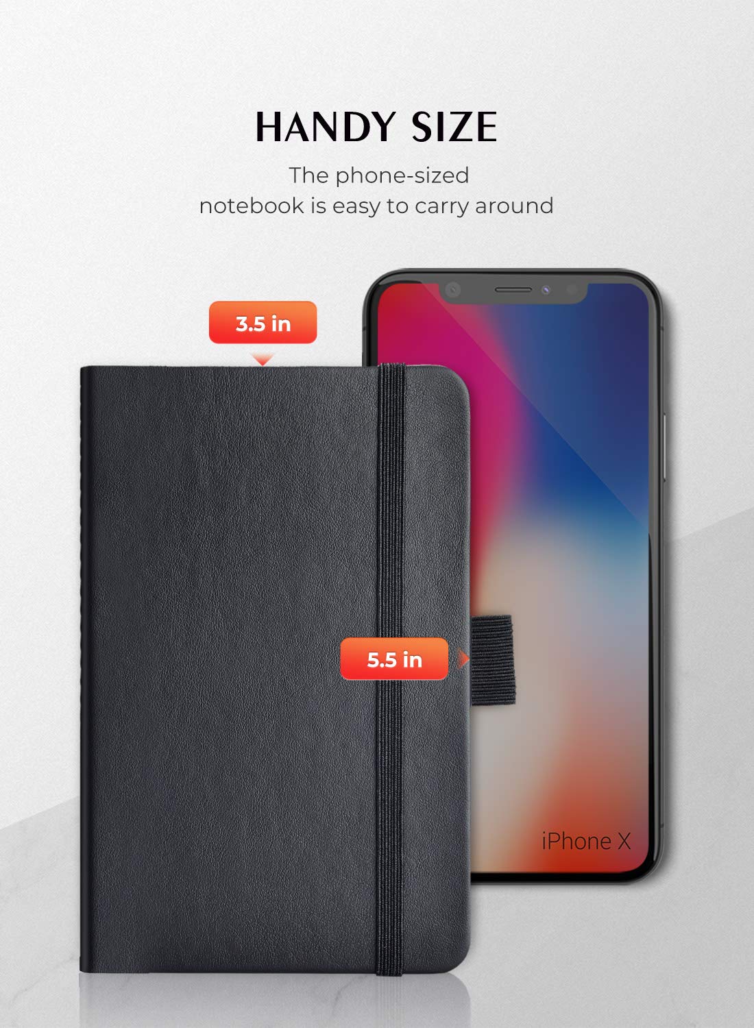 AISBUGUR Pocket Notebook, Small Notebook, 2-Pack Total 320 Pages,3.7" x 5.7" Pocket Notebook Hardcover Thick Lined Paper with Inner Pockets Leather Mini Journal Notepad