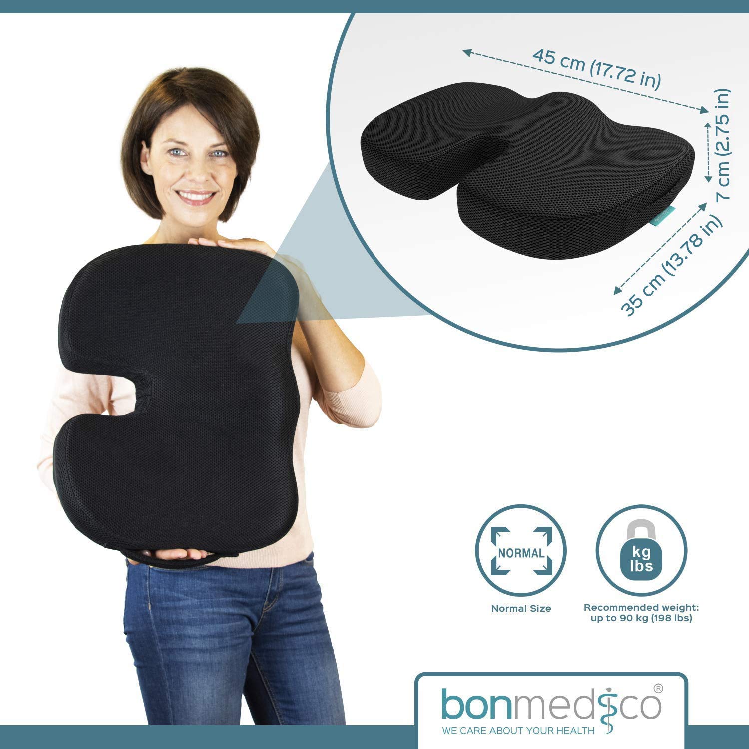 Benazcap X Large Memory Seat Cushion for Office Chair Pressure Relief