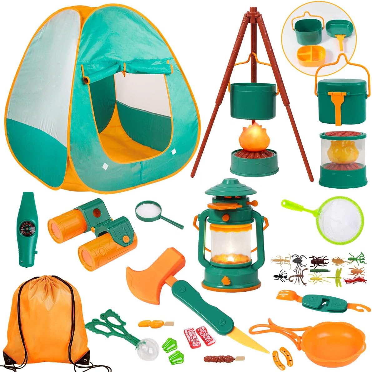 Meland Kids Camping Set with Tent Toddler Toys for Boys with