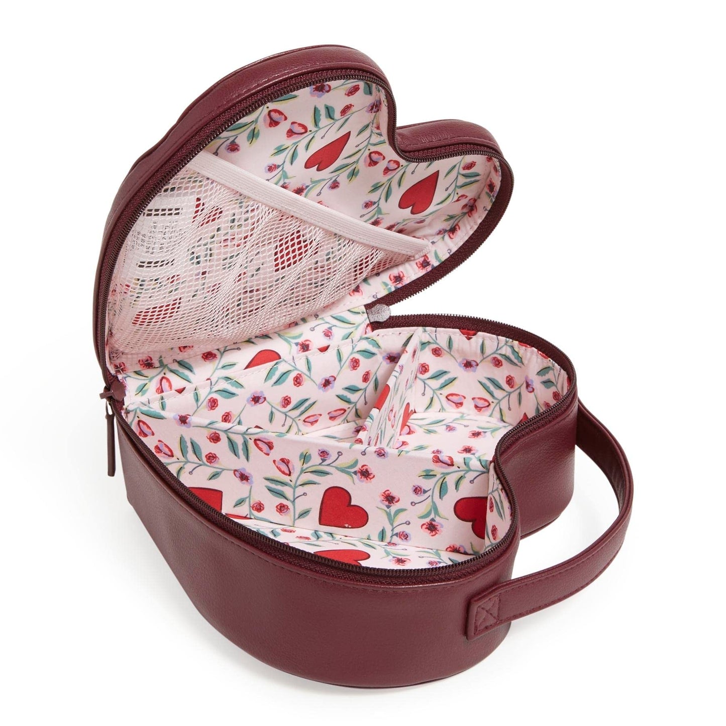 Vera Bradley Women's Novelty Cosmetic Makeup Organizer Bag, Imperial Hearts Red, One Size
