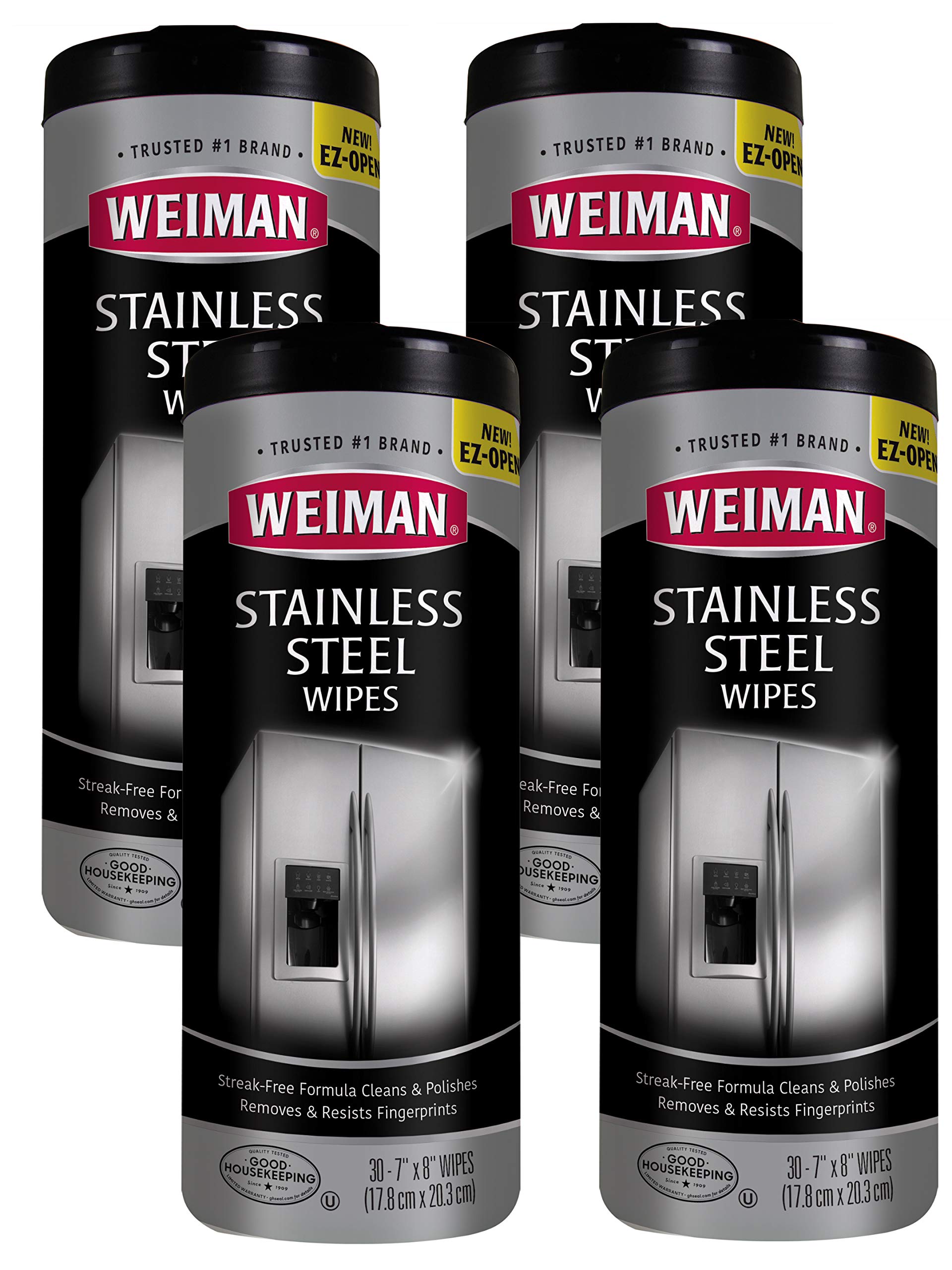 Weiman Stainless Steel Cleaning Wipes, 7 x 8, 30 wipes per