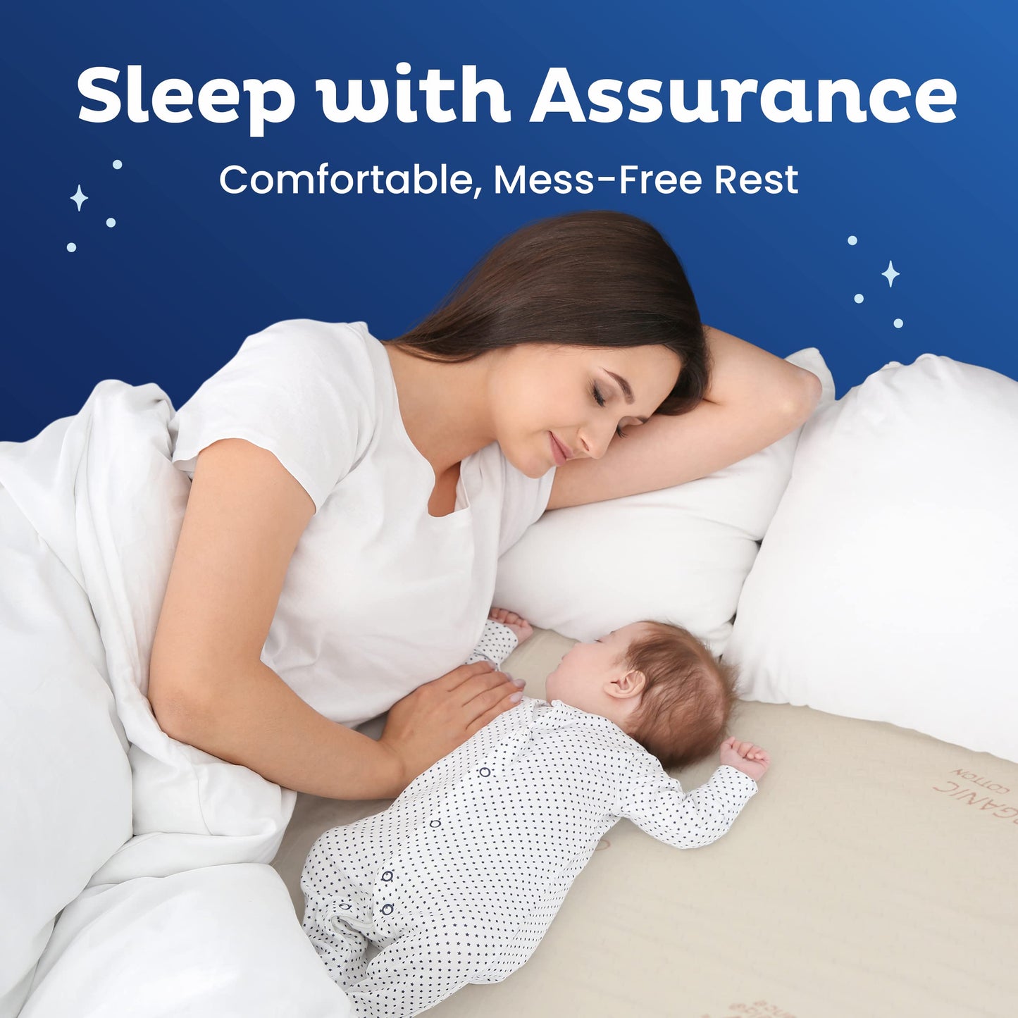 Memory Foam Mattress Protector – Organic Cotton with Eco-Friendly Greenshield Water Resistance – Kool-Flow Breathable Stretch Fabric – All USA Made – Best for Plush Beds – Queen