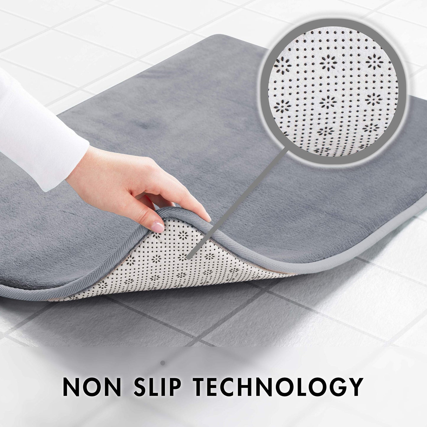 Genteele Memory Foam Bath Mat Waterproof Bathroom Rug