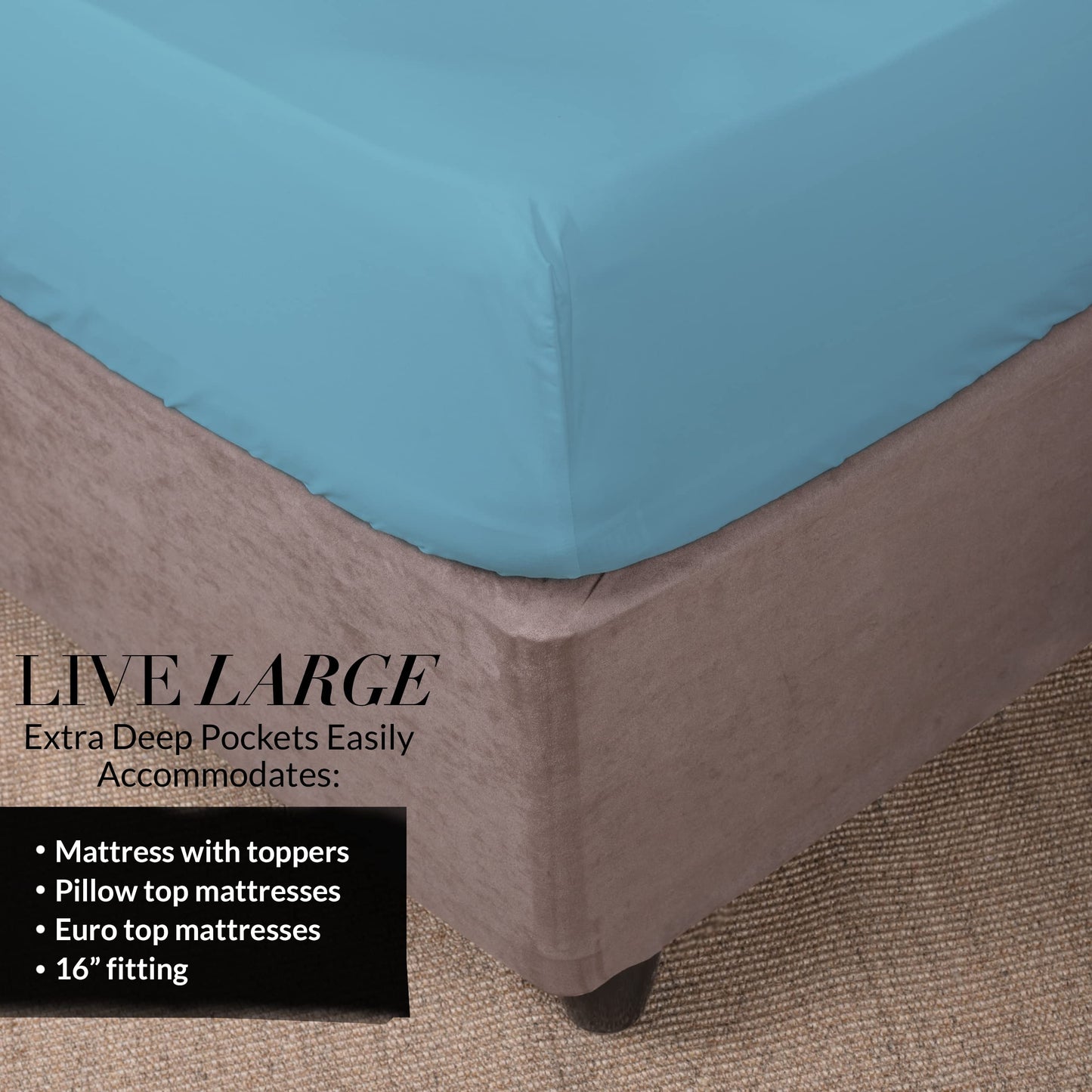 Beckham Hotel Collection Queen Fitted Sheet, Set of 2 Sheets with Deep Pockets, White