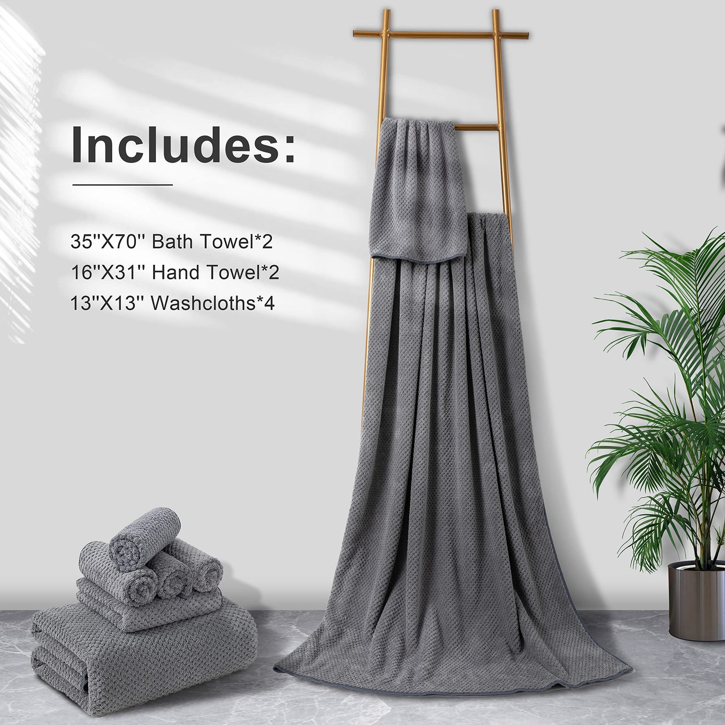 White Bath Towel Set Best Towels for Airbnb