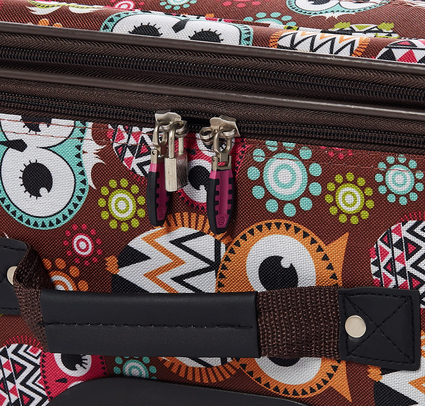 Rockland Jungle Softside Upright Luggage Set, Expandable, Owl, 4-Piece (14/29/24/28)