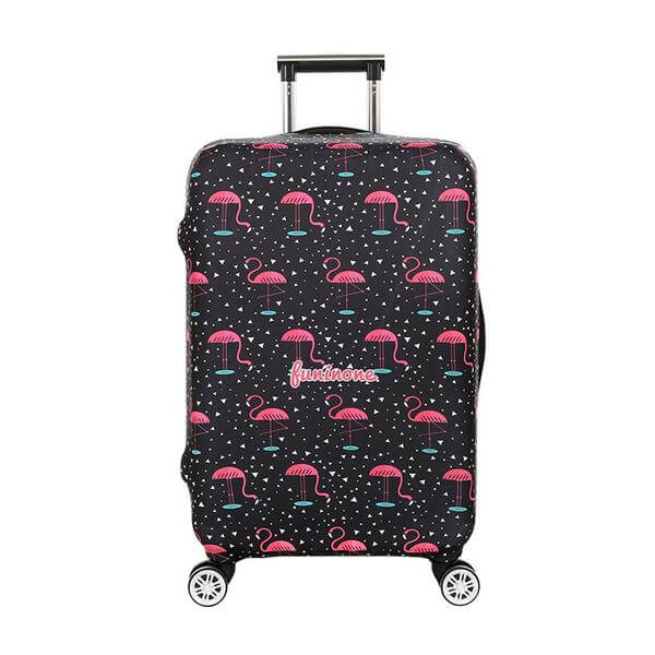 Black Flamingo Prints Standard Luggage Suitcase Protective Cover