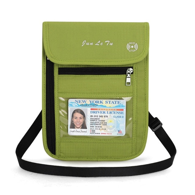 RFID Blocking Travel Passport Holder Neck Wallet | Traveling Document Organizer Purse Encompass RL