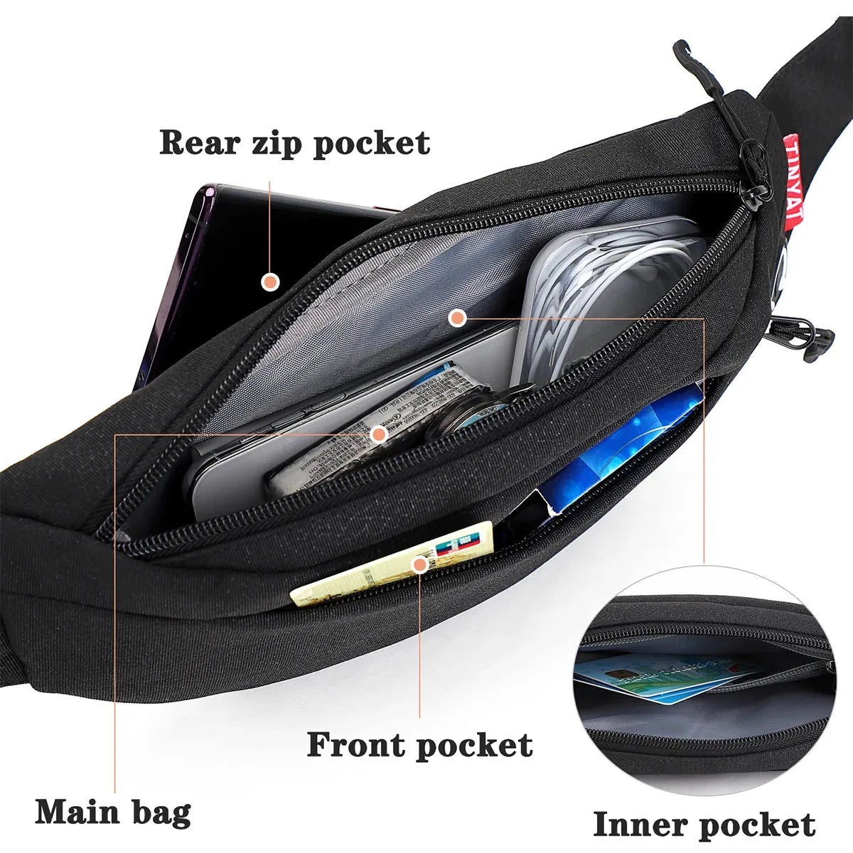 Nylon Travel Waist Bag Pack | Versatile & Stylish Phone Belt Pouch