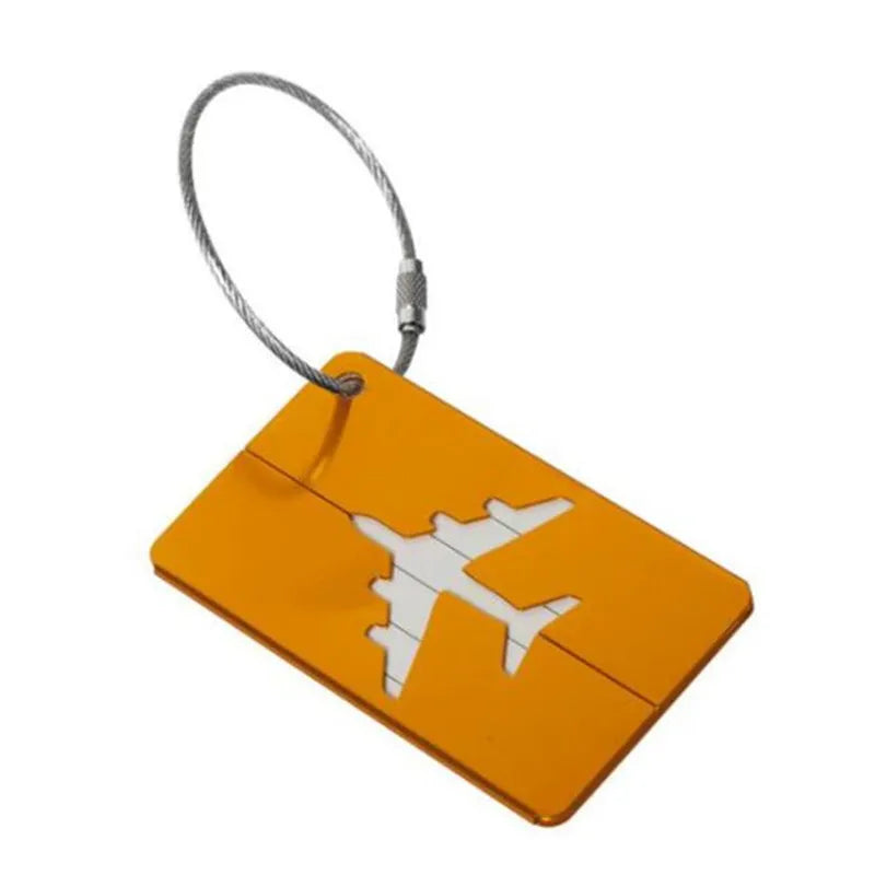 Aluminium Suitcase Luggage Tag wAirplane Art | Travel Bag Identifier Encompass RL