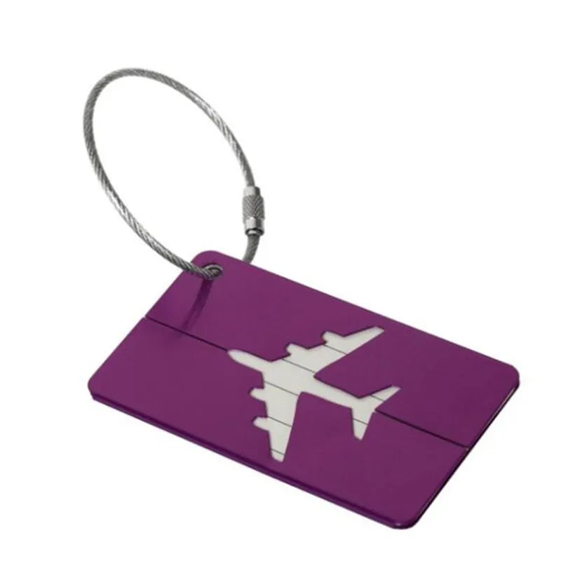 Aluminium Suitcase Luggage Tag wAirplane Art | Travel Bag Identifier Encompass RL