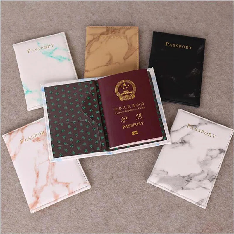 Vintage Marble Passport Holder | PU Leather Travel Wallet Case Encompass RL