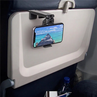 Portable Airplane Phone Holder | Adjustable Foldable Phone Stand Clamp