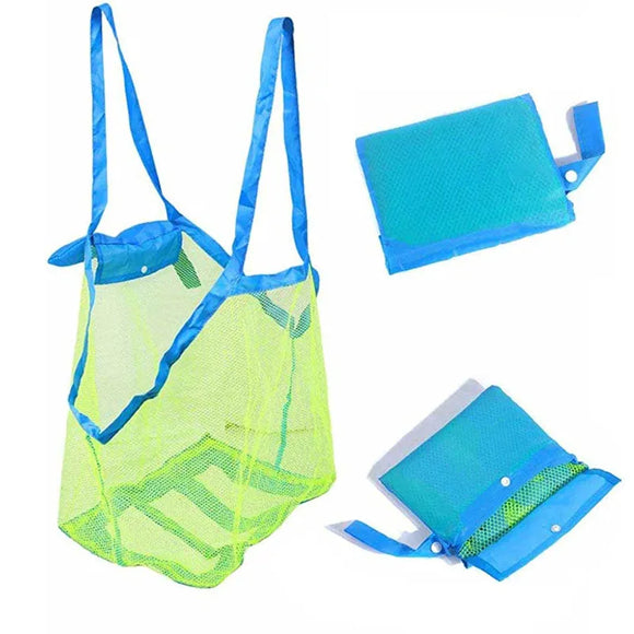 Outdoor Beach Mesh Bag | Foldable Kids Toy and Sundries Organizer Backpack