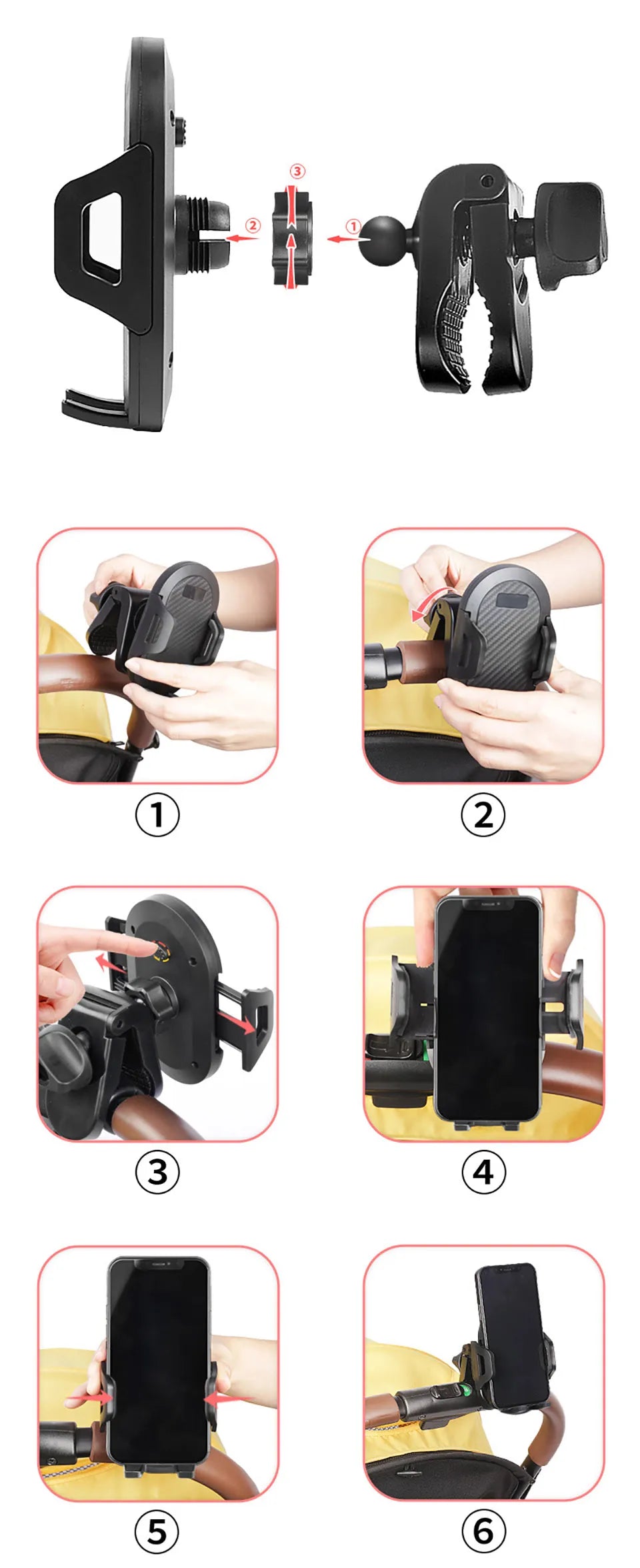 Bar Attachable Cup Holder with Phone Support Encompass RL
