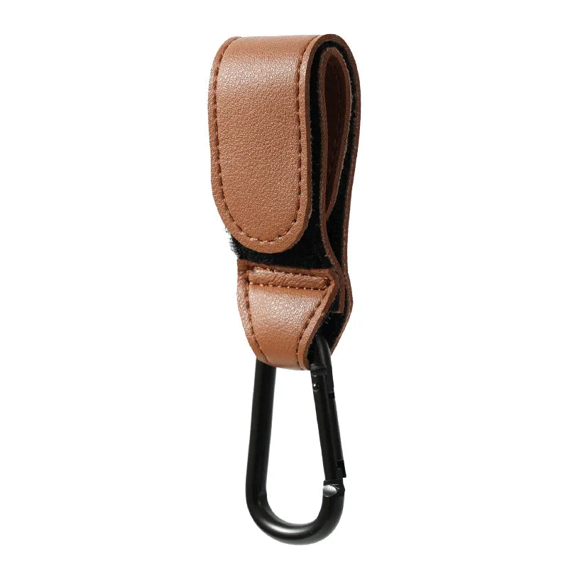 2 Pcs Stroller Hooks for Hanging, Portable Leather Style Stroller