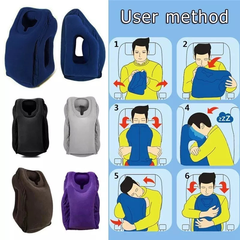 Inflatable Air Travel Pillow | Portable Neck Support for Restful Travel