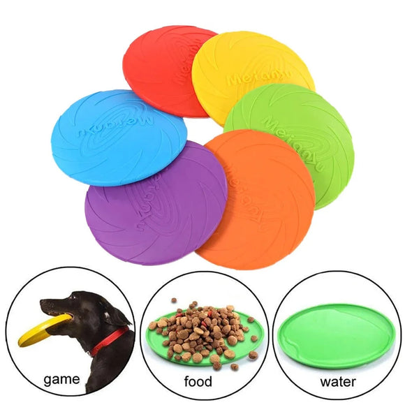 Travel Size Dog Frisbee | Silicone Flying Disc | Beach Park Toys