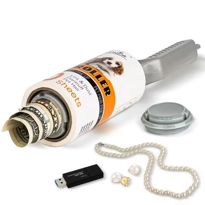 Travel Lint Roller Diversion Safe with Hidden Compartment