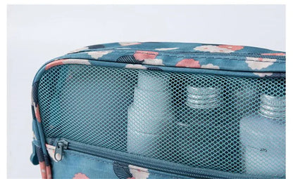 Spacious Waterproof Nylon Makeup Bag | Travel Toiletries Organizer