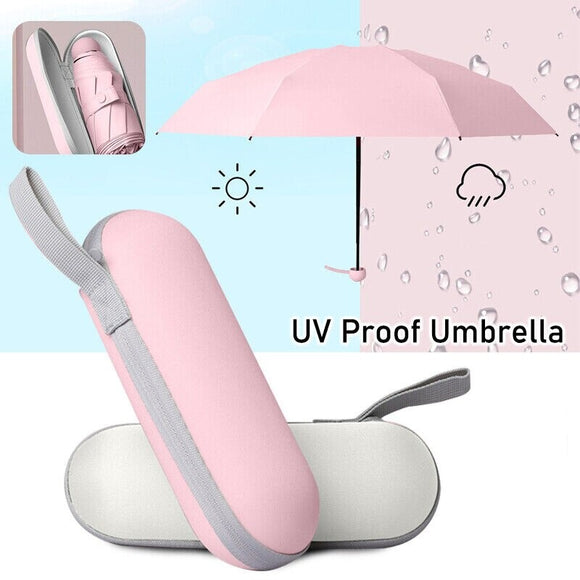UV-Proof Folding Lightweight Mini Travel Umbrella with Case