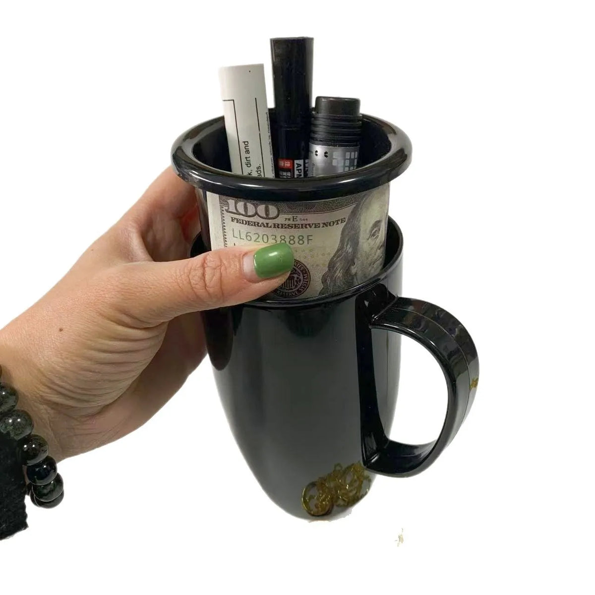 Hidden Compartment Coffee Cup – Travel Diversion Safe for Cash & Valuables