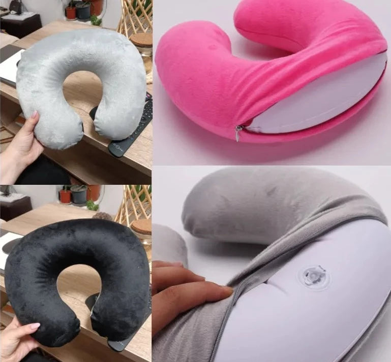 Cute Cartoon Inflatable Travel Neck Pillow | U-Shaped Comfort Encompass RL