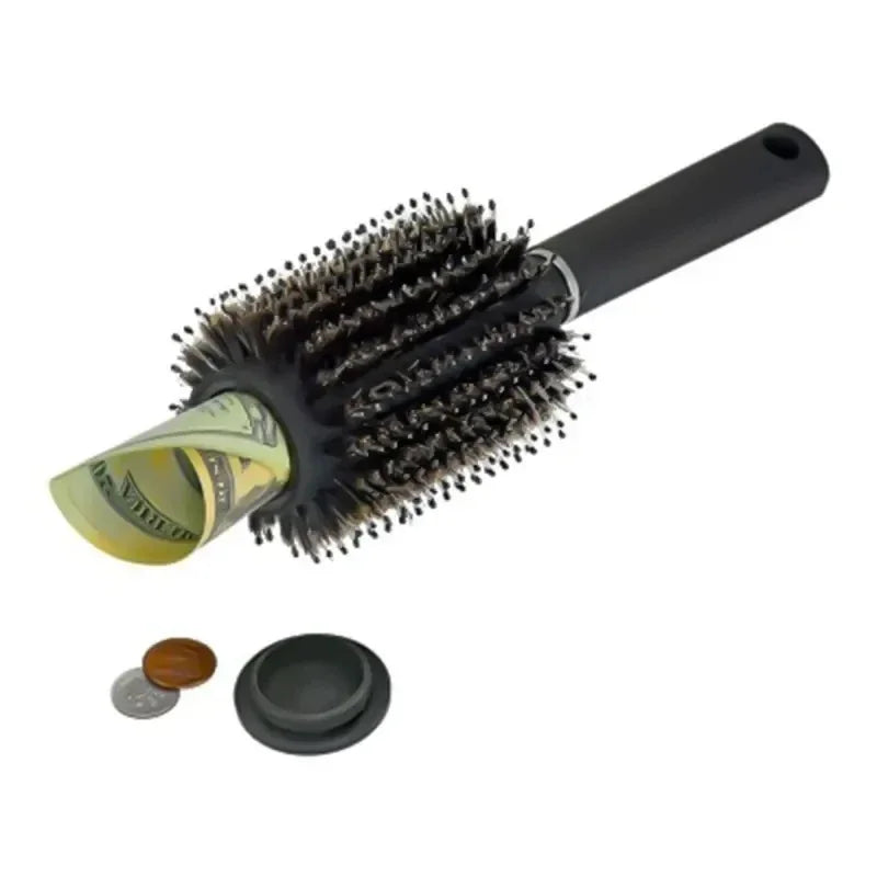 Hidden Compartment Hairbrush Travel Diversion Safe for Cash & Valuables