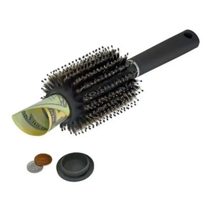 Hidden Compartment Hairbrush Travel Diversion Safe for Cash & Valuables