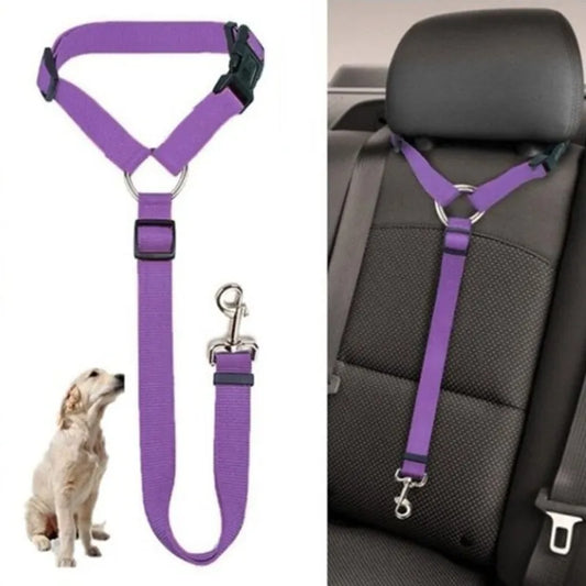 Two-in-One Pet Car Seat Belt | Adjustable Harness Leash