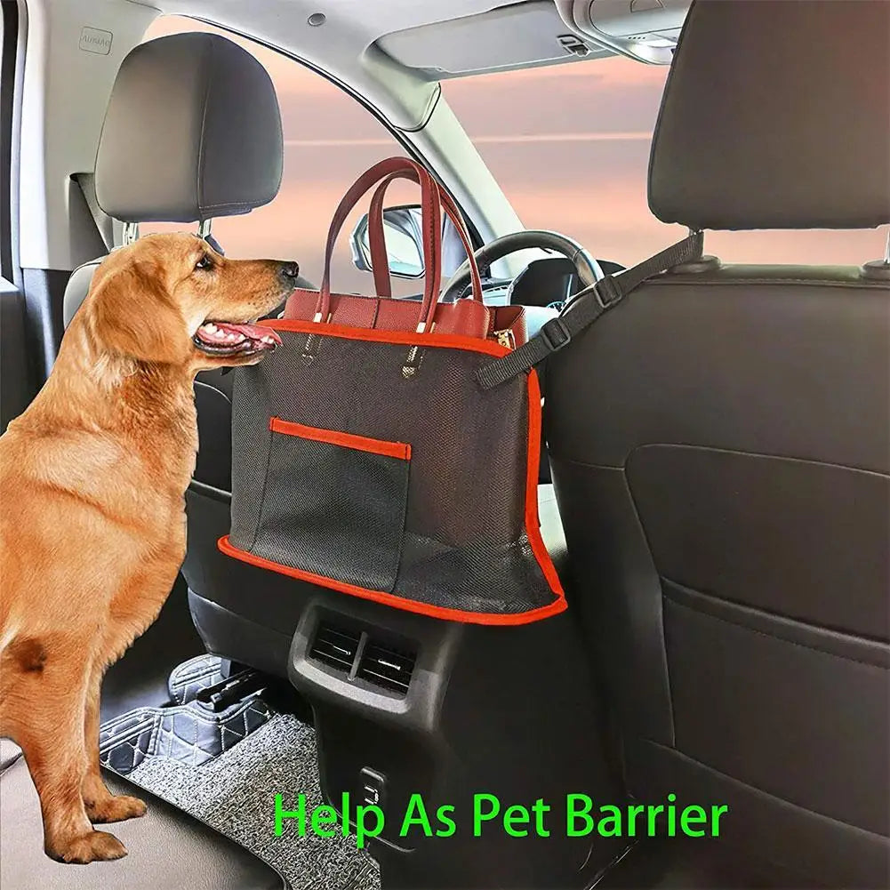 Leather Car Handbag Holder Between Seats Large Capacity Car Purse Holder  Auto Consoles Organizers Tissue Water Cup Net Pocket - AliExpress
