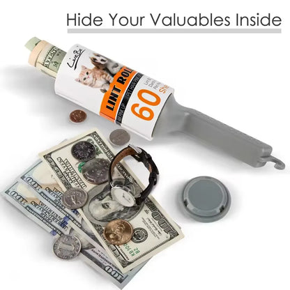 Travel Lint Roller Diversion Safe with Hidden Compartment