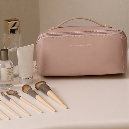 Stylish PU Leather Travel Cosmetic Bag | Luxury Toiletries Organizer