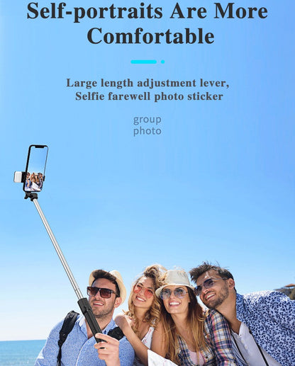 Travel Tripod Selfie Stick and Light