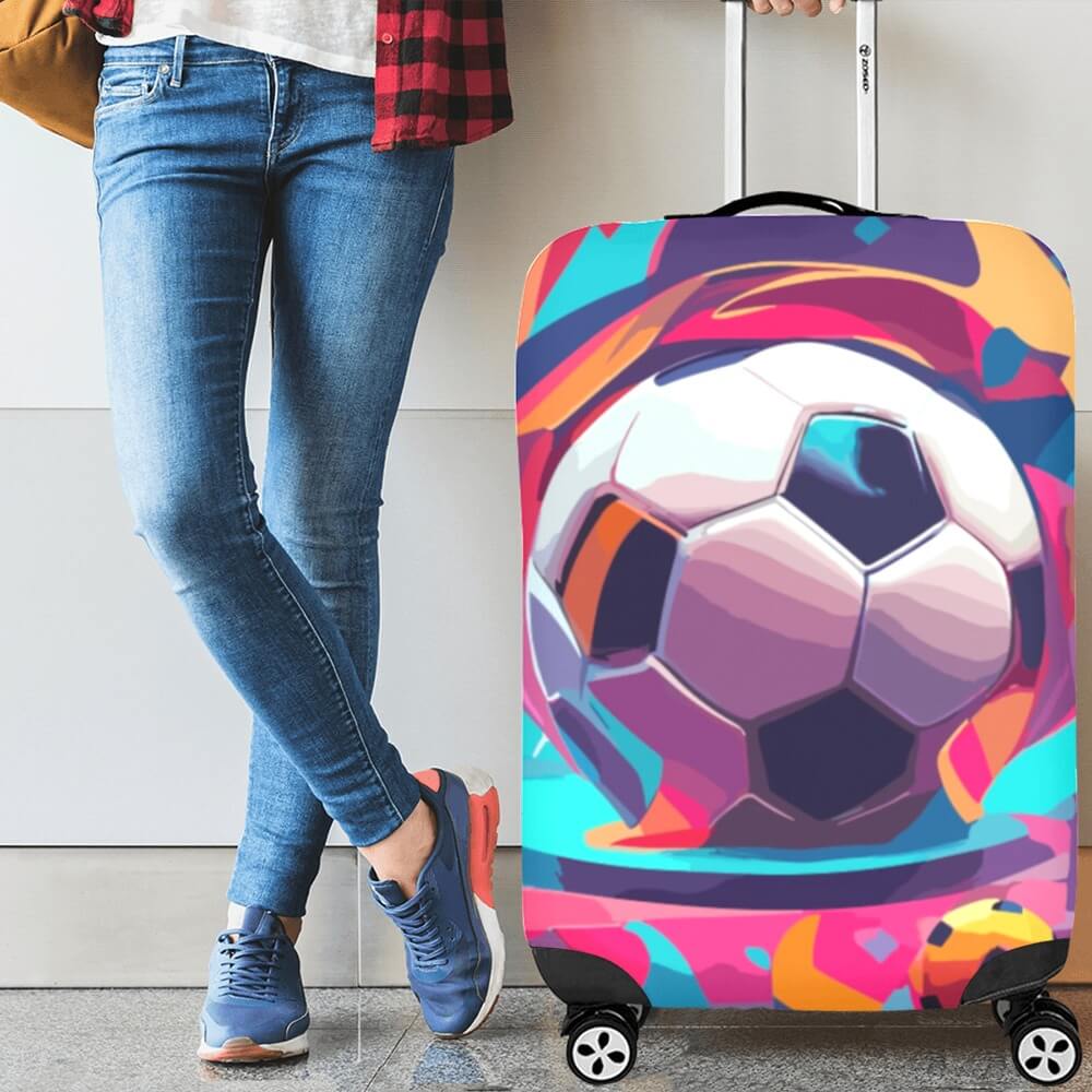 Vibrant Soccer Ball Luggage Cover | Suitcase Covers