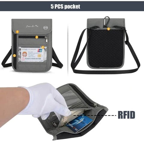 Travel Neck Wallet with RFID Blocking, Travel Neck Pouch Passport Holder  for Women and Men Keep Valuables Safe for Secure Travel - AliExpress